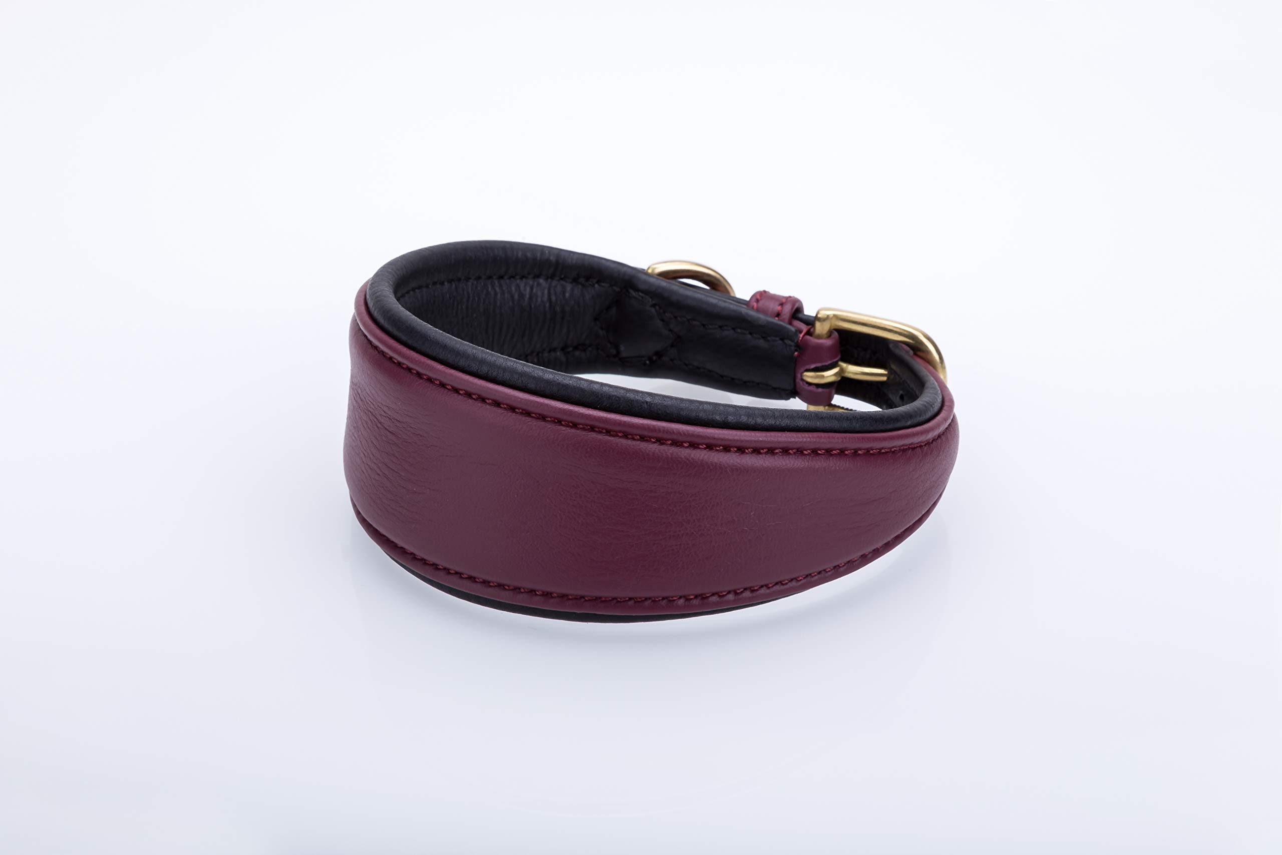 Collier pour lévrier cuir rembourré bordeaux pour offrir le meilleur à votre chien