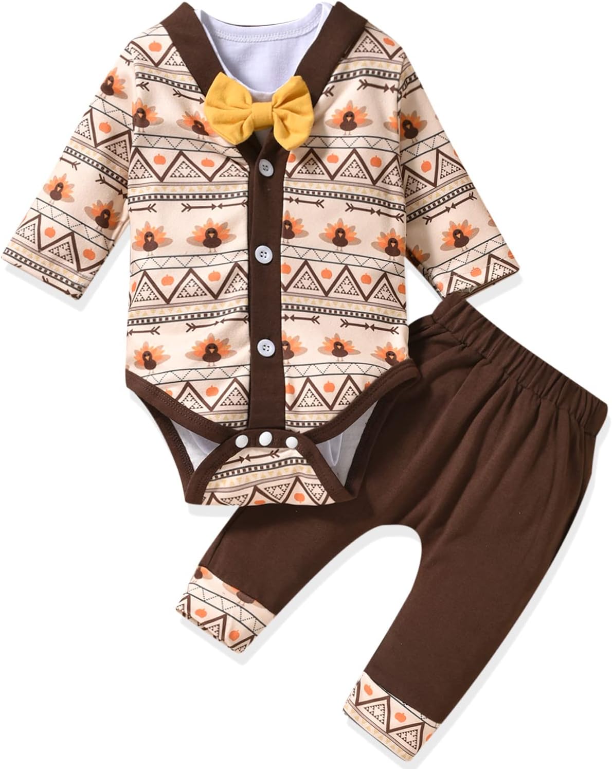 Aalizzwell Newborn Baby Boy Christmas Clothes Pants 3 Piece Outfit