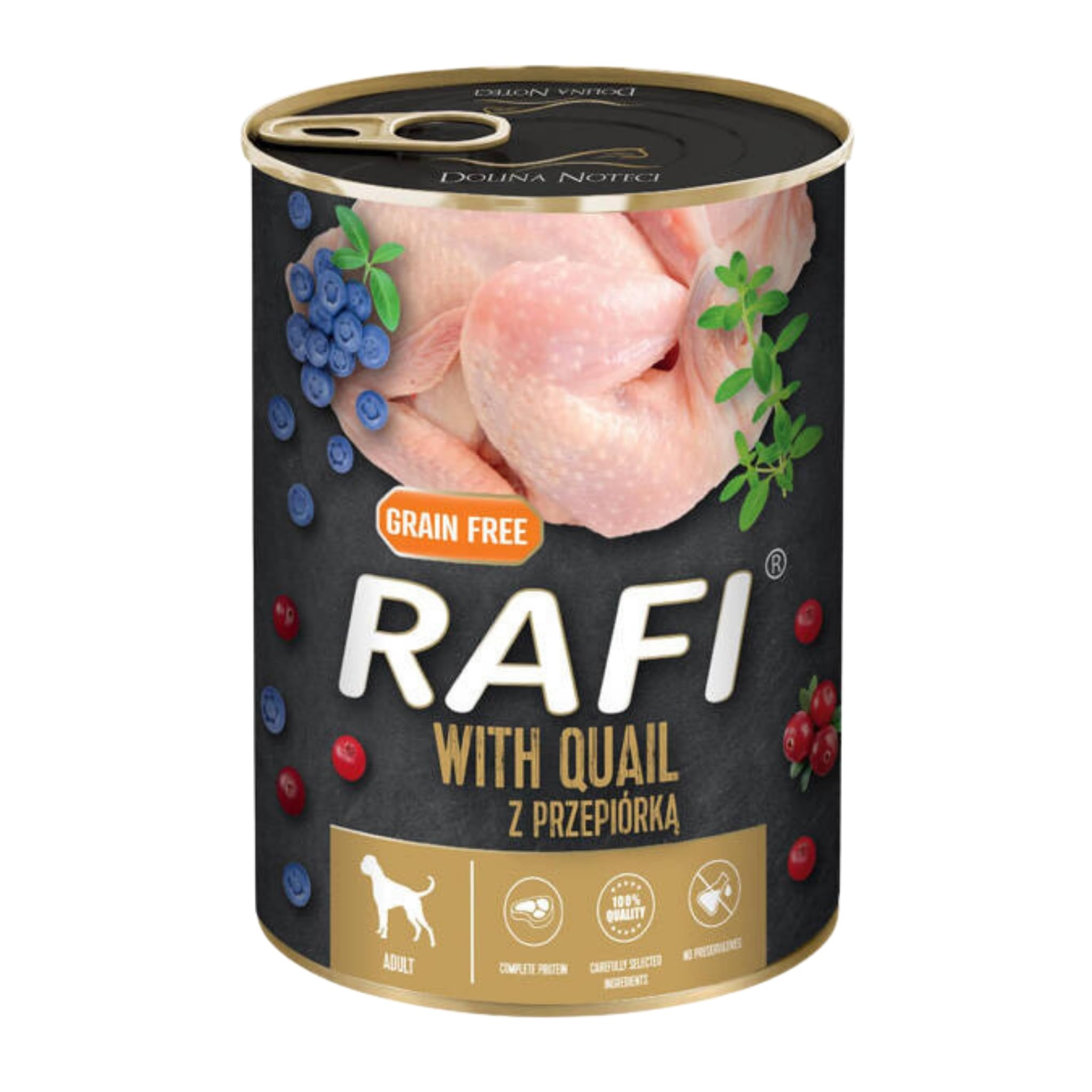 Rafi Complete Adult Wet Dog Food, Quail, 400g Can
