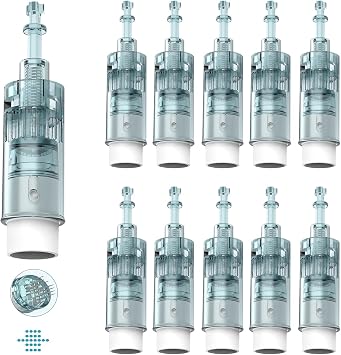 Dr.pen Ultima M8 24 Pin Replacement Cartridges, Original Dr Pen Replacement Part for Microneedling Pen M8 Model, Authentic Disposable Replacement Cartridges 24 PIN, 10Pcs