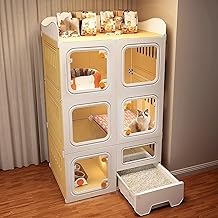 IZHIUTP Jaulas for Gatos de Interior, Resistentes y de Resina, Color Amarillo y, fáciles de Instalar (Color: 71 x 46,5 x 71 cm)(71 * 46.5 * 116cm)