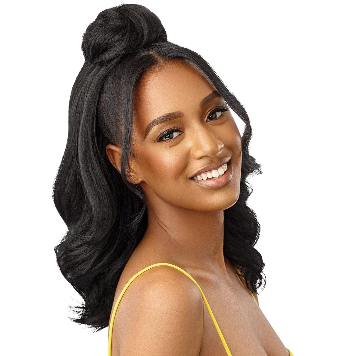 Outre Converti Cap Wig Deluxe Cap Lays Flat heat Resistant Fiber High Tex DAZZLING GLAM (DRBLKCHER)