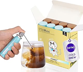 Coffee to the Moo Nitro Cold Brew Coffee Concentrate Combo Pack - KETO & Mushroom Coffee | Instant Iced or Hot | Pocket/Purse Sized, Travel & Gifts Friendly | Makes 8 Cups