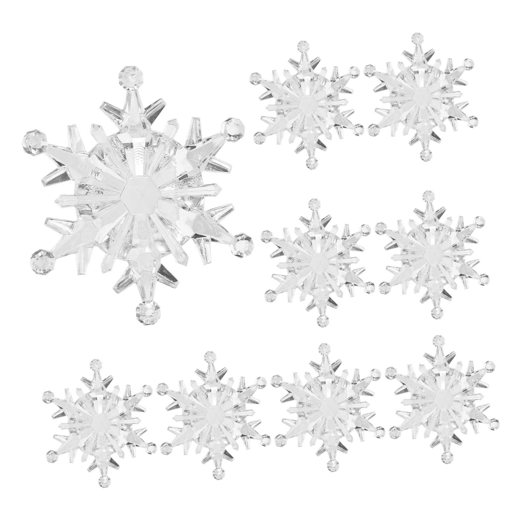 50stücke Cartoon Schneeflocken Anhänger aus Acryl für Weihnachtsbaumdeko Fenster und Wanddekoration Freunde und Familie