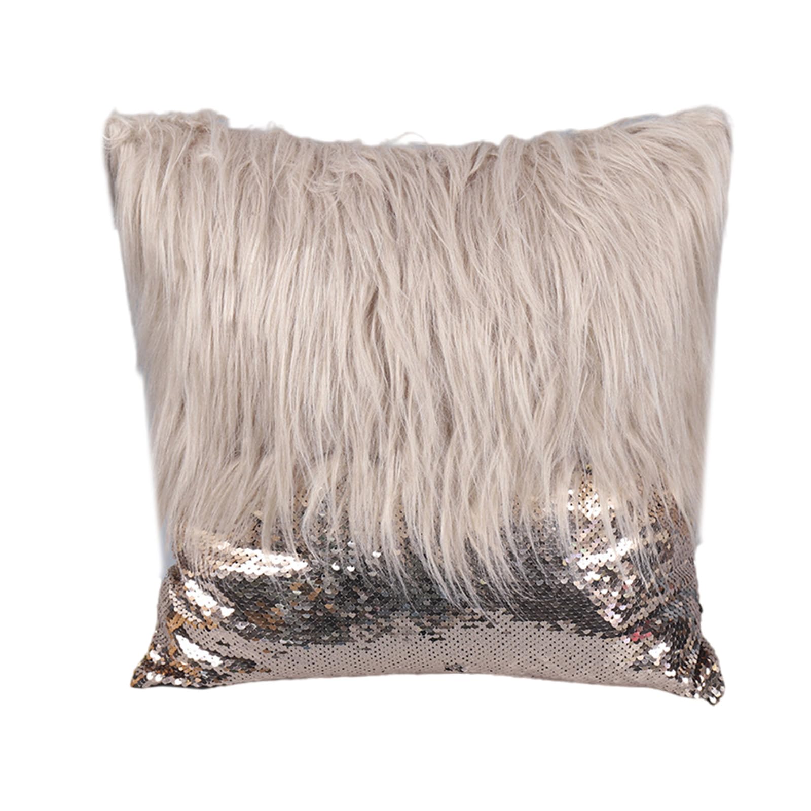 Tsophreniq Furs Throw Pillow Covers Plushes Pillowcase Luxurious Sequins Long Plushes Throw Pillow Covers Elegant for Room Sequins Cushions