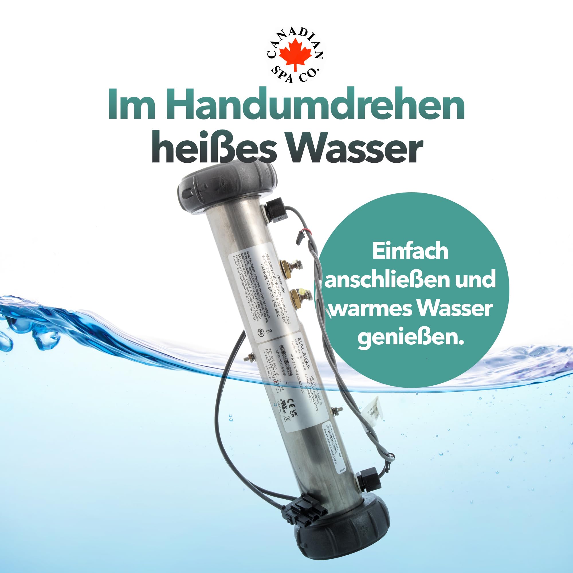 CANADIAN SPA CO. Hot Tub Heizung 3 kW BP Heizer mit Molex Plug (M7), Hot Tub Heizung Plug N' Click für BP600/2100