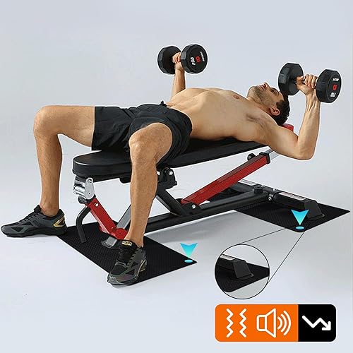 Miniatura 5 de Tapete de ejercicio extra grande, 7 x 5 pies, 8 x 6 pies, 10 x 6 pies (0.276 in), extra grueso, para suelo de gimnasio en casa, antideslizante,