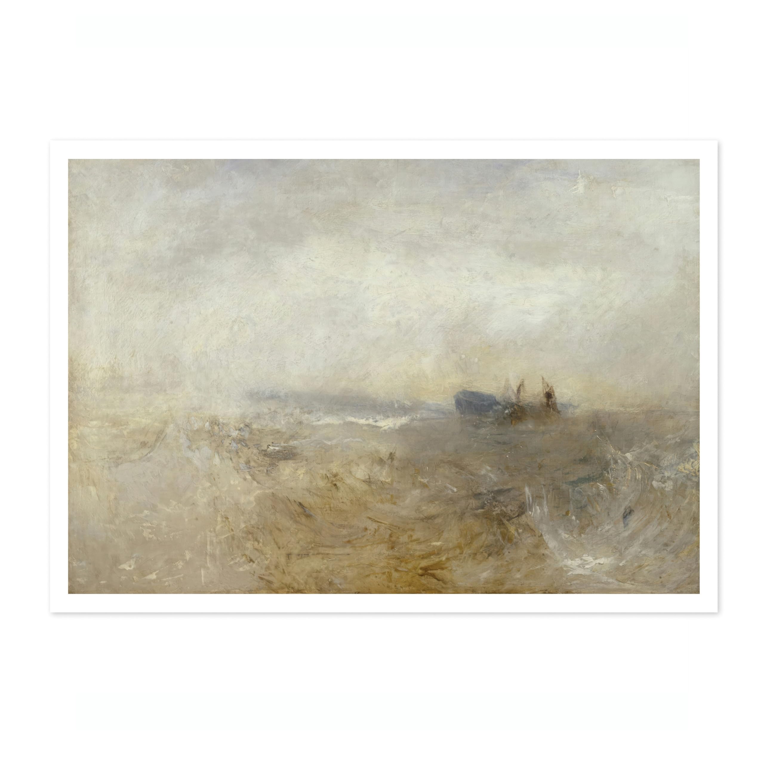 A Wreck, With Fishing Boats Joseph Mallord William Turner Print, Classic Art Painting Print, Romanticism Art Exhibition Wall Art, Vintage Home Decor Picture, A2 (Print Only) - 59.4x42cm
