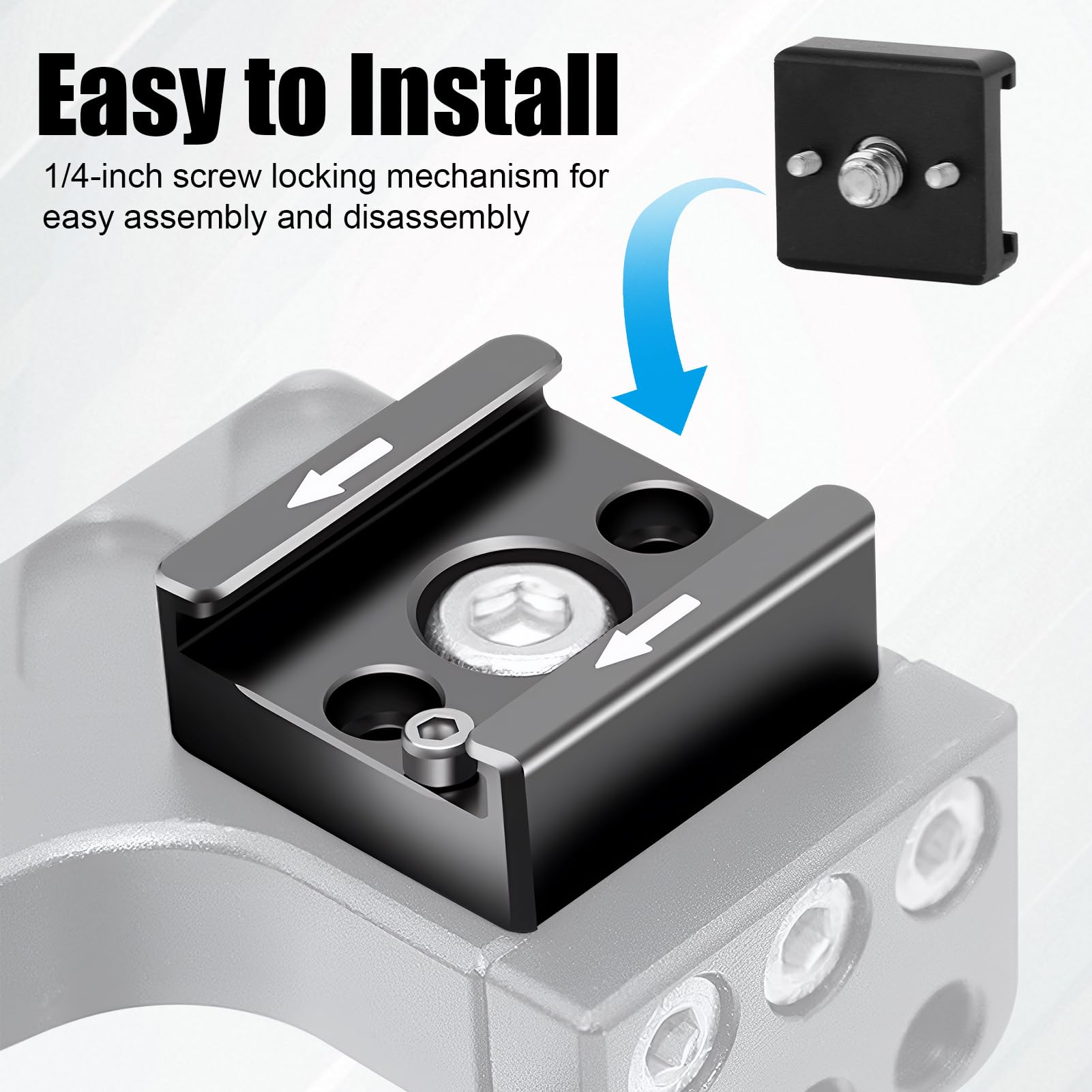 Juego de 2 adaptadores universales para zapata de flash para cámara y accesorios, para micrófonos, luces LED, videocámaras, DSLR y cámaras de acción