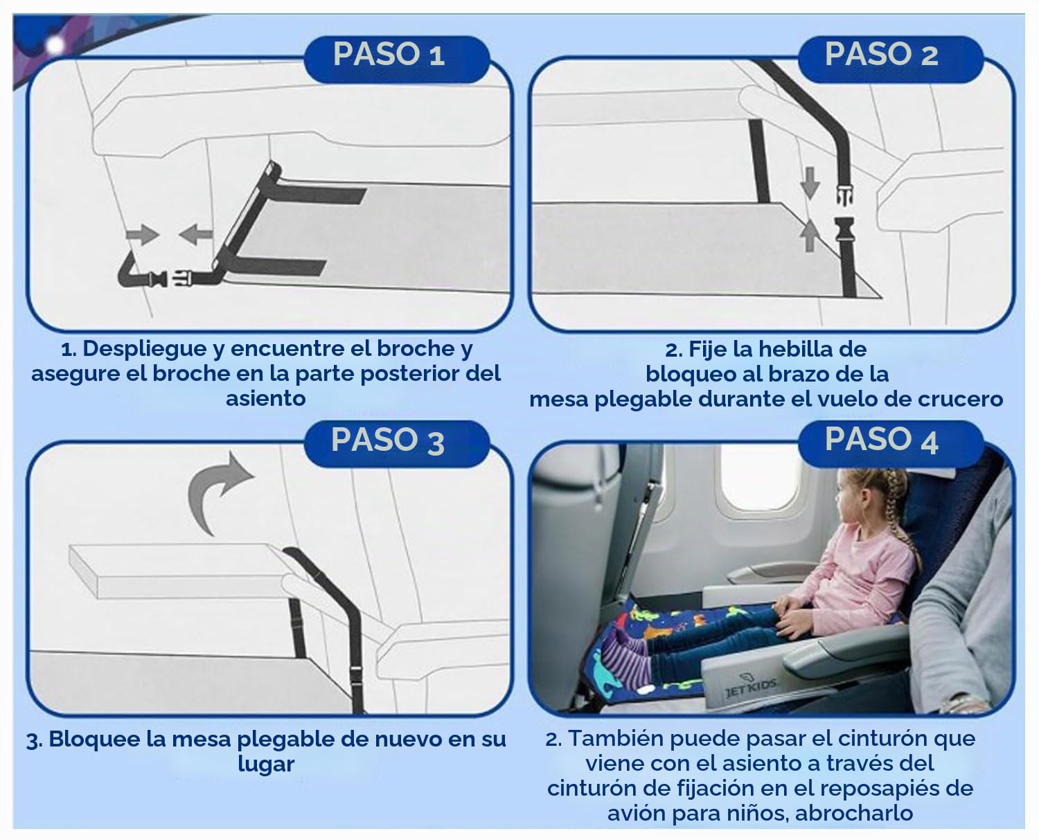 Avión de cama para niños,hamaca para reposapiés de avión de 77 * 44 cm,Cama Portátil Niños Pequeños,Reposapiés de avión portátil,Sillas de avión de viaje,adecuada para viajes,etc.(Azul estrellado)