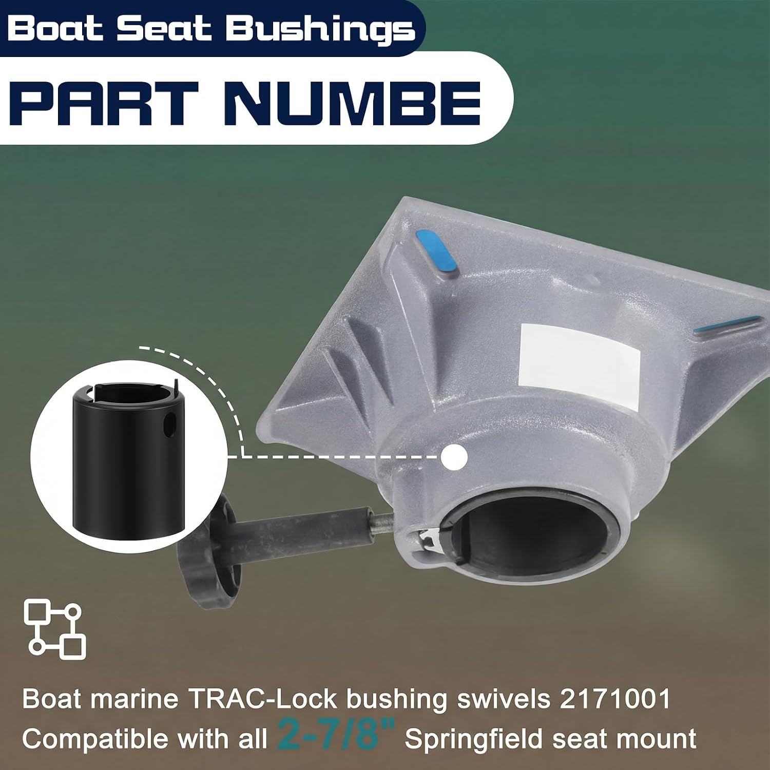 Novabright 4 Pack Boat Seat Swivel Bushings Boat Seat Pedestal Bushing Plastic Marine Pedestal Post Sleeve