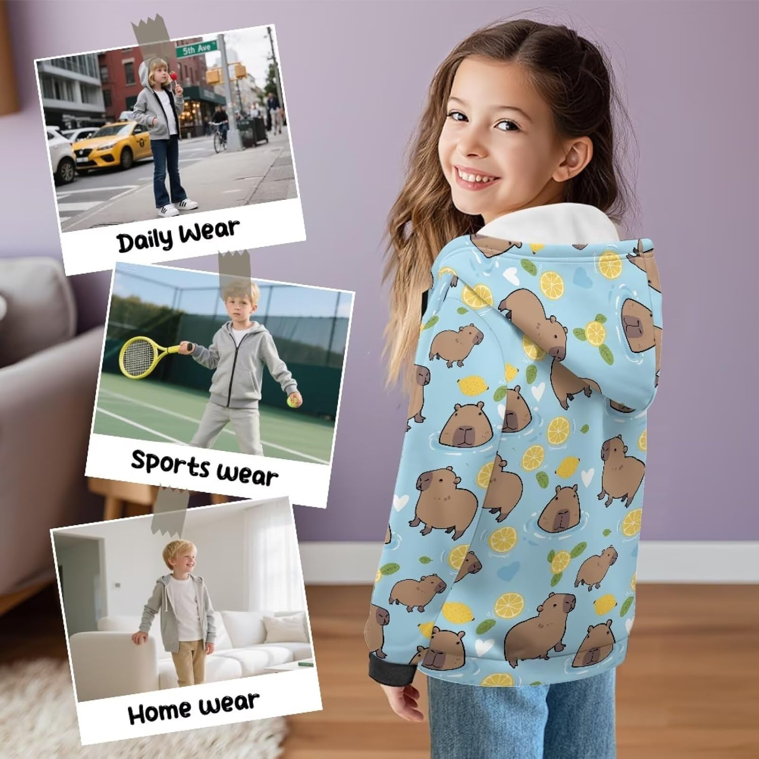 Children'S Winter Pullover, Soft Athletic Sweatshirt Cozy Athletic Boys Long Sleeve Top School Hoodie Girls