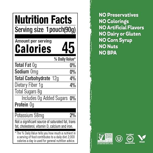 Miniatura 24 de Buddy Fruits Snacks To Go Puré de manzana sin azúcar de mango sin azúcar, bolsa de 3.2 onzas (18 unidades) sin gluten, frutos secos, conservantes