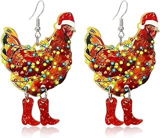 Funny Cute Kawaii Acrylic Big Hen Chicken Drop Dangle Earrings Thanksgiving Anime Turkey Animal Earrings for Women Fashion Charm Jewelry Gifts