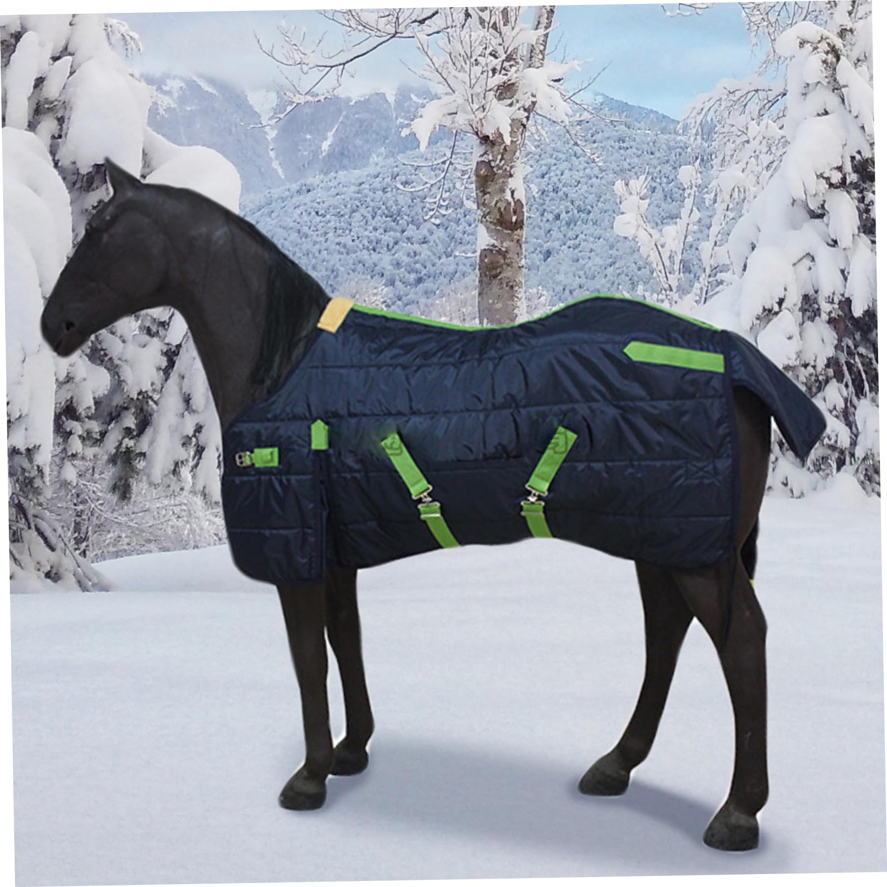 Jorzer Manta de Invierno para Caballos de 39 Pulgadas, Impermeable, Resistente al Viento y cálida, Gruesa, para Mini Caballos, Ponis y Potros..