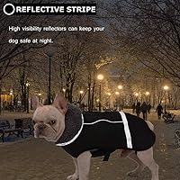 Vista 64 de QBLEEV Abrigo cálido para perro, chaqueta de invierno reflectante, impermeable, resistente al viento, ropa de cuello alto para perro para clima
