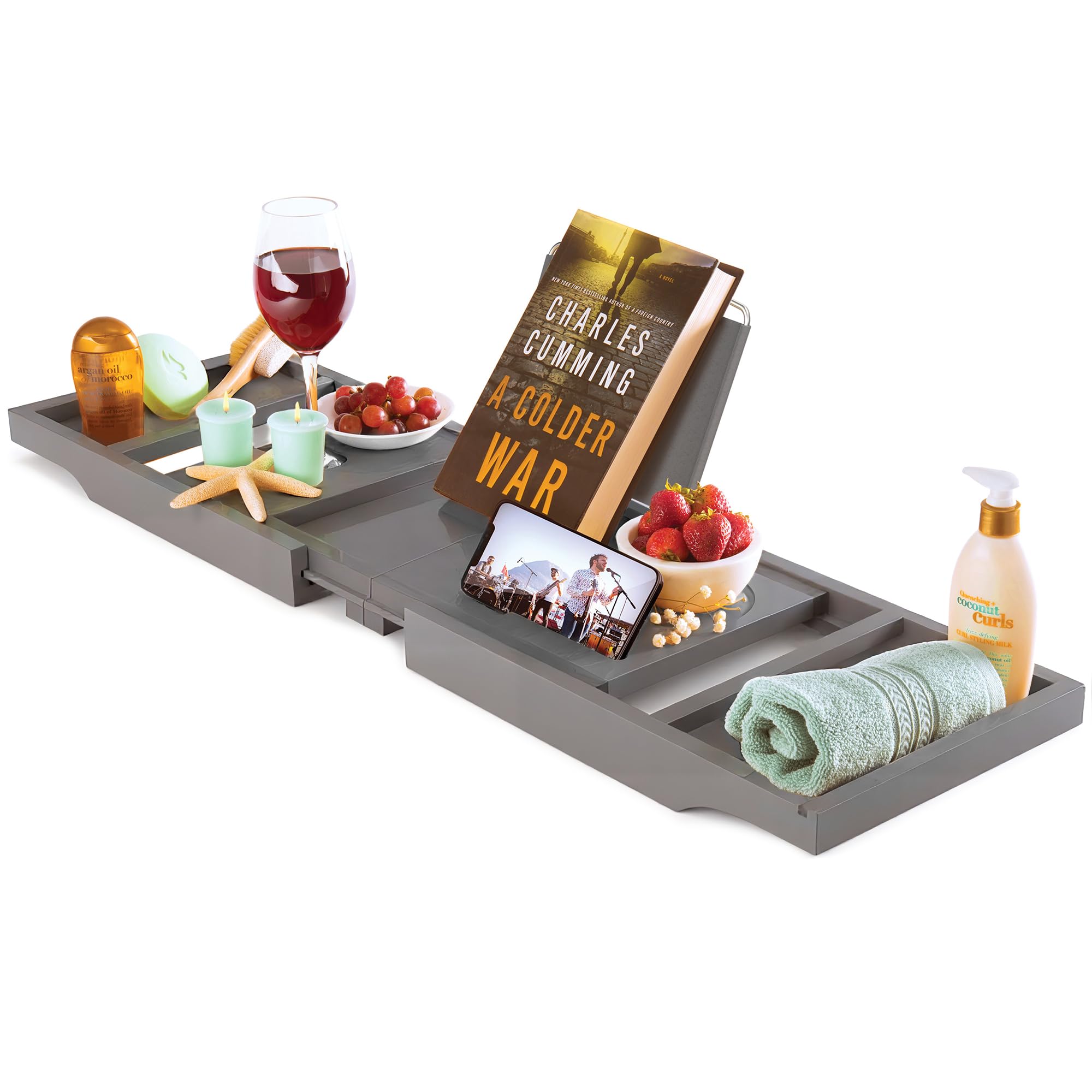 Bambüsi Gray Bathtub Tray