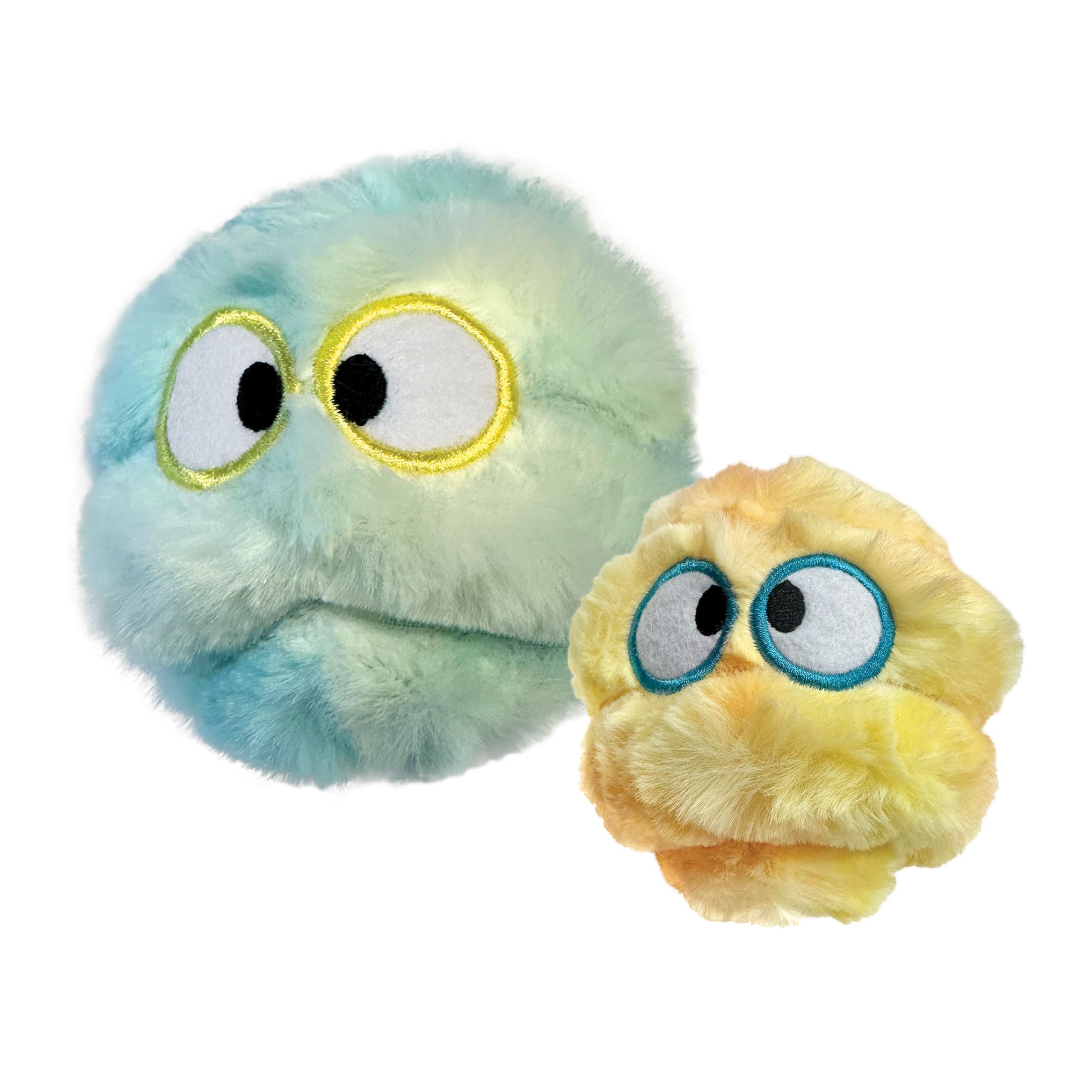 fouFIT Fuzzy Wuzzy Goof Ball Spiker 2-in-1 Dog Ball Toy, Blue