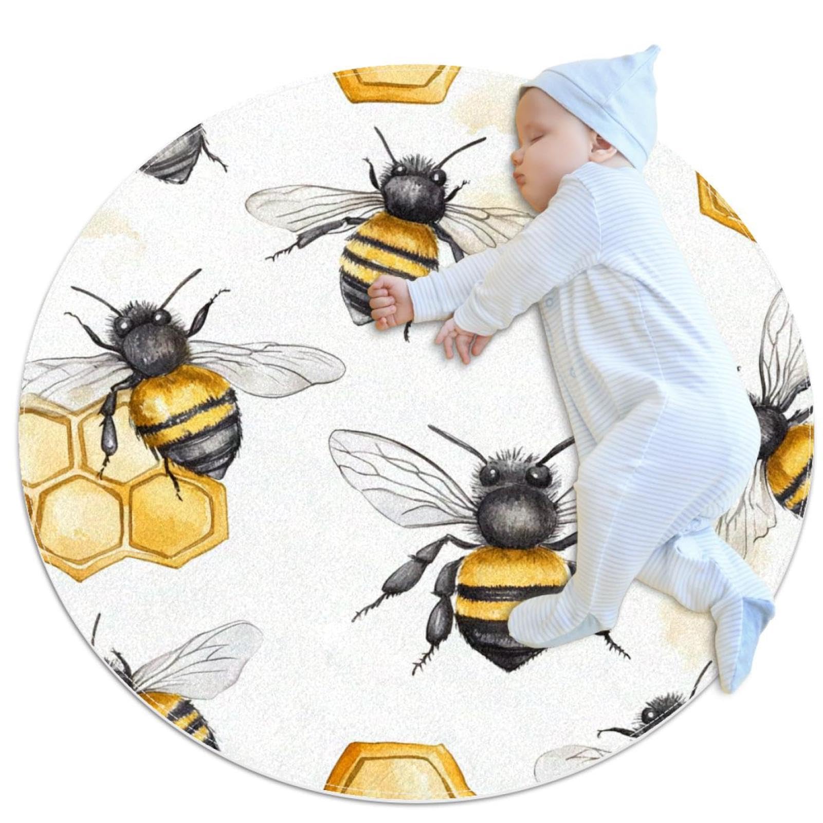 Tapis de salle de bain idéal pour chambre d'enfant, salon et canapé rond 1m