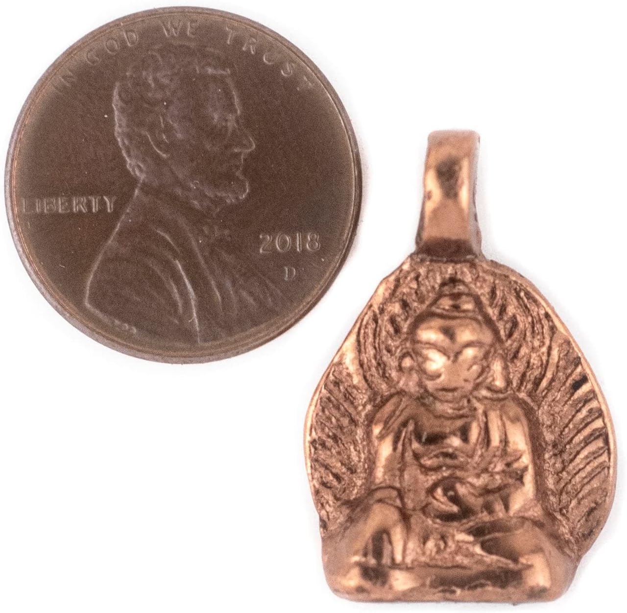 The Bead Chest Copper Buddha Pendant (16x25mm)