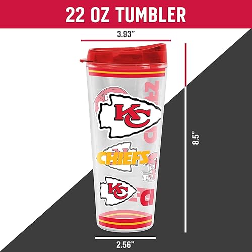 Miniatura 250 de Rico Industries NFL - Vaso de fútbol americano de doble pared, 16 onzas, tapa W