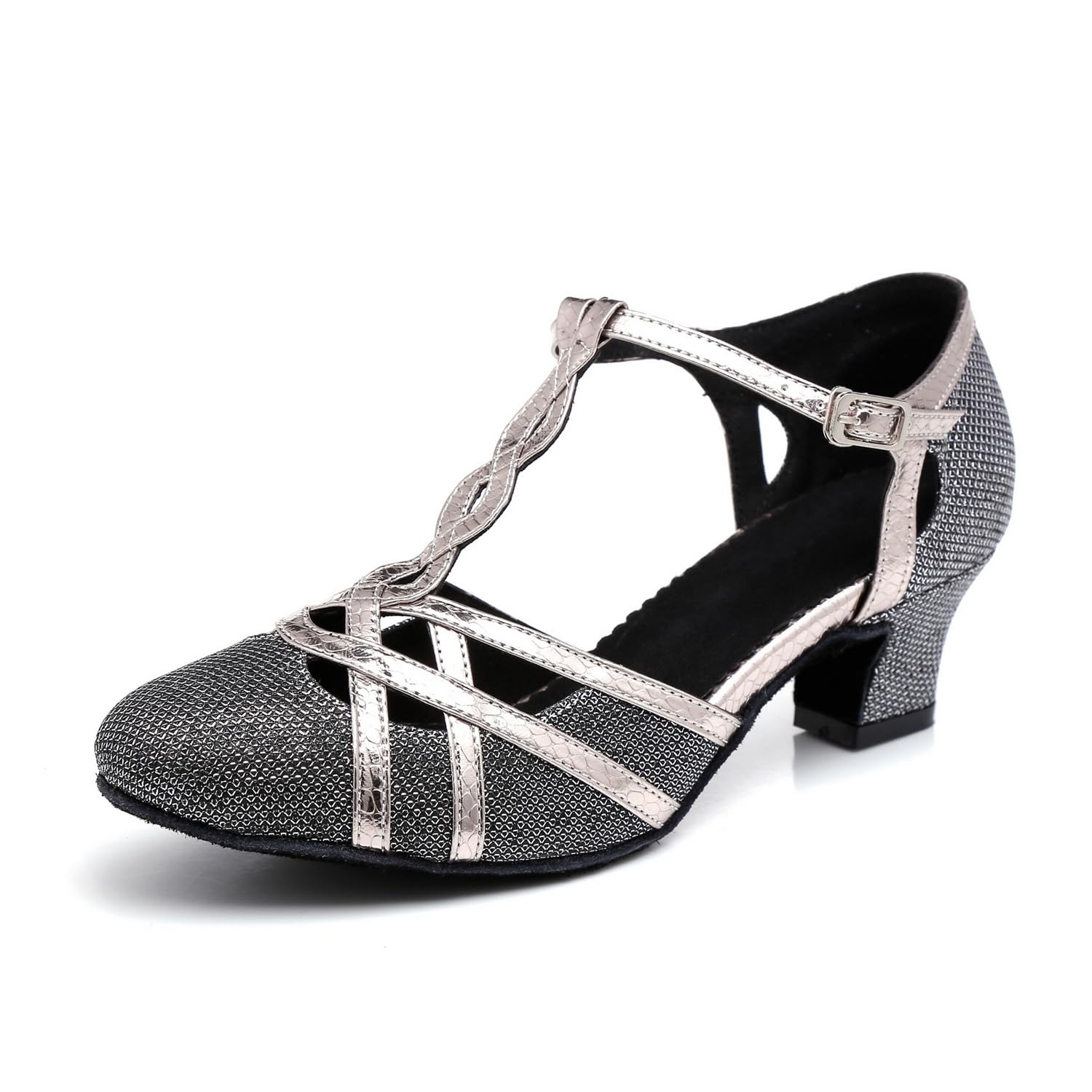 T-Starp - Zapatos de baile latino sintéticos con purpurina para mujer, para bodas, bailes de baile latino — view 18