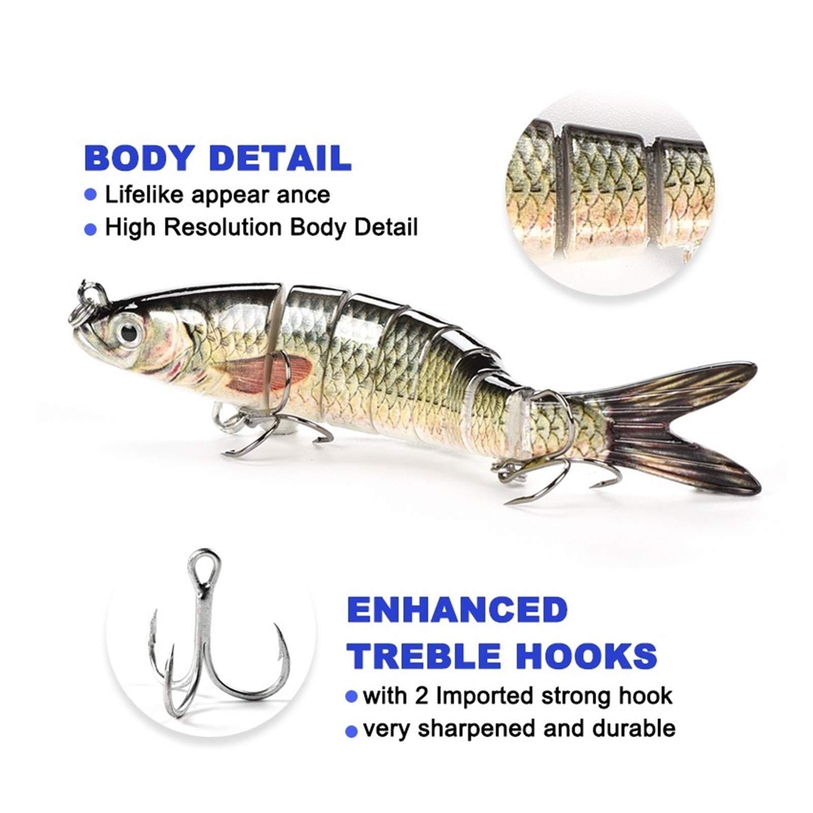 Przynęta wędkarska 13cm 19,5g 8-segmentowa sztuczna przynęta na szczupaka Przynęty wędkarskie Swimbait Crankbait Twarda przynęta Akcesoria wędkarskie