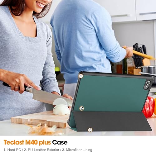 Miniatura 6 de Gylint Funda para tablet TECLAST M40 Plus 2022P30S de 10.1 pulgadas, funda plegable de piel sintética ultrafina para Teclast M40 Plus, P40HD, P30S,