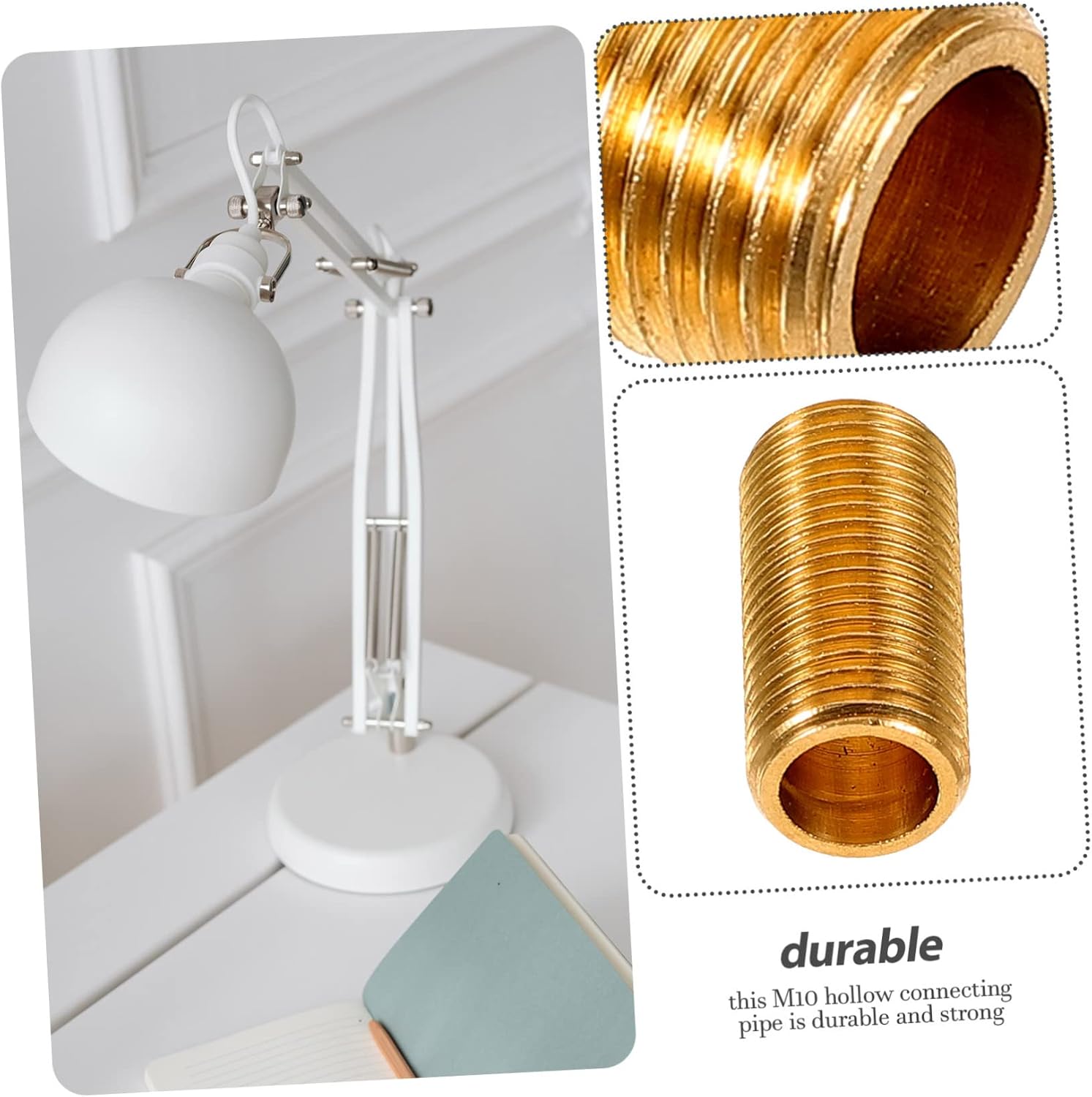 8pcs Brass Dental Tube Kit Thread Lamp Rod Connector Pipe Lamp Stem Repair Parts Lighting Hardware