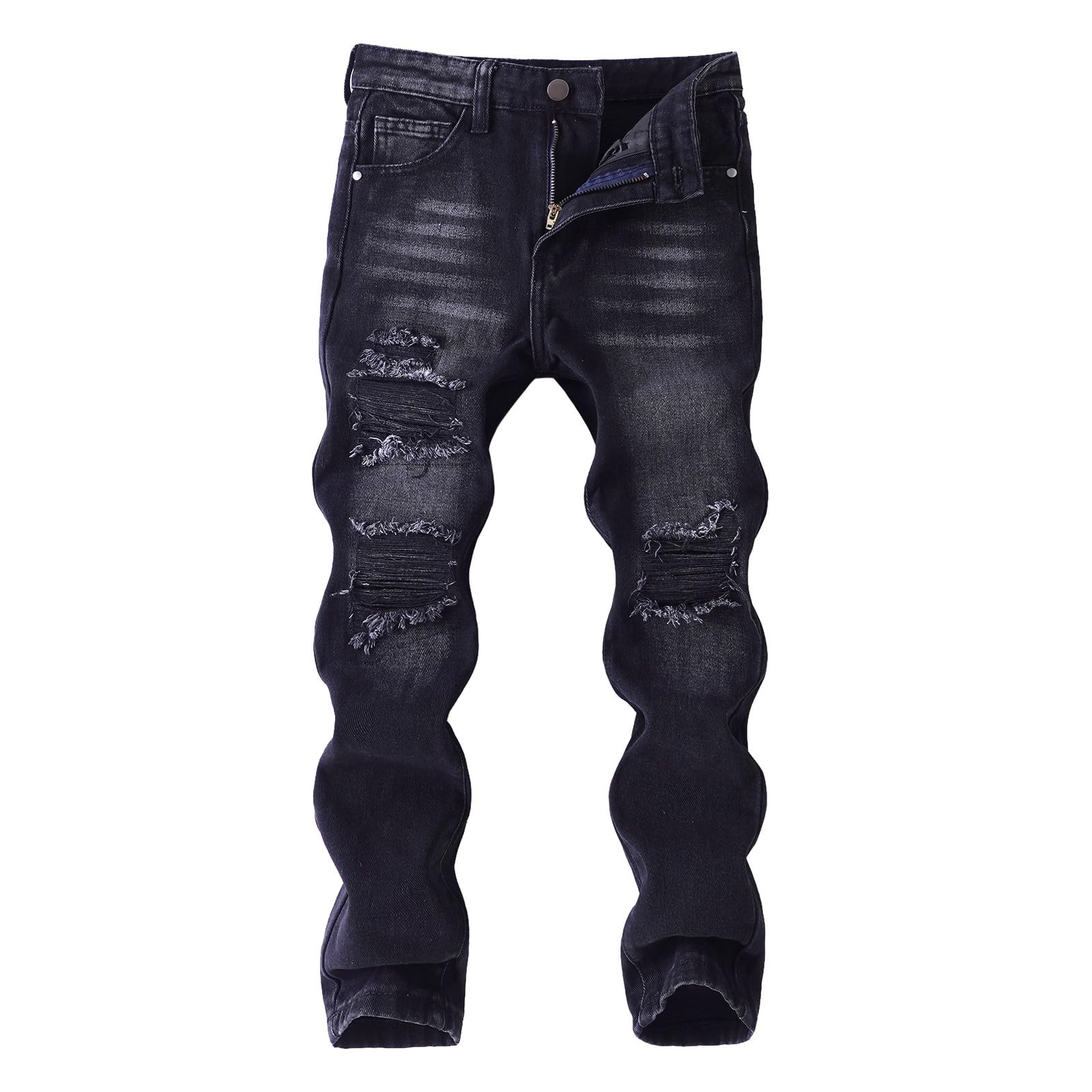 Pantaloni Bambini, Jeans Strappati alla Moda per Ragazzi, Lunghi Casual alla Moda per, Comodi in Denim Elasticizzato, Primavera Autunno, Colore Vivido E Durevole