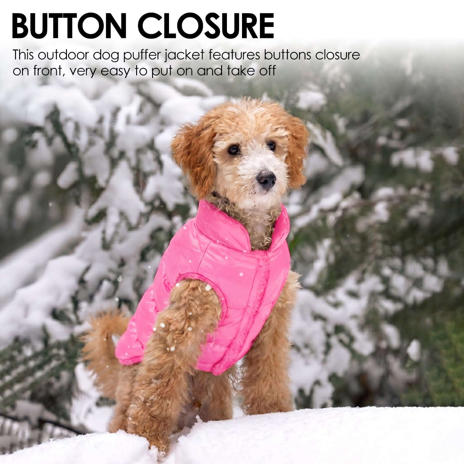 AOFITEE Abrigo de invierno para perro impermeable a prueba de viento, chaleco para cachorros de forro polar, chaqueta acolchada cálida para perros pequeños y medianos