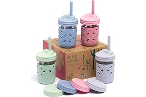 The Original Glass Mason Jars - Kids' Glass Sippy Cup with Silicone Sleeve