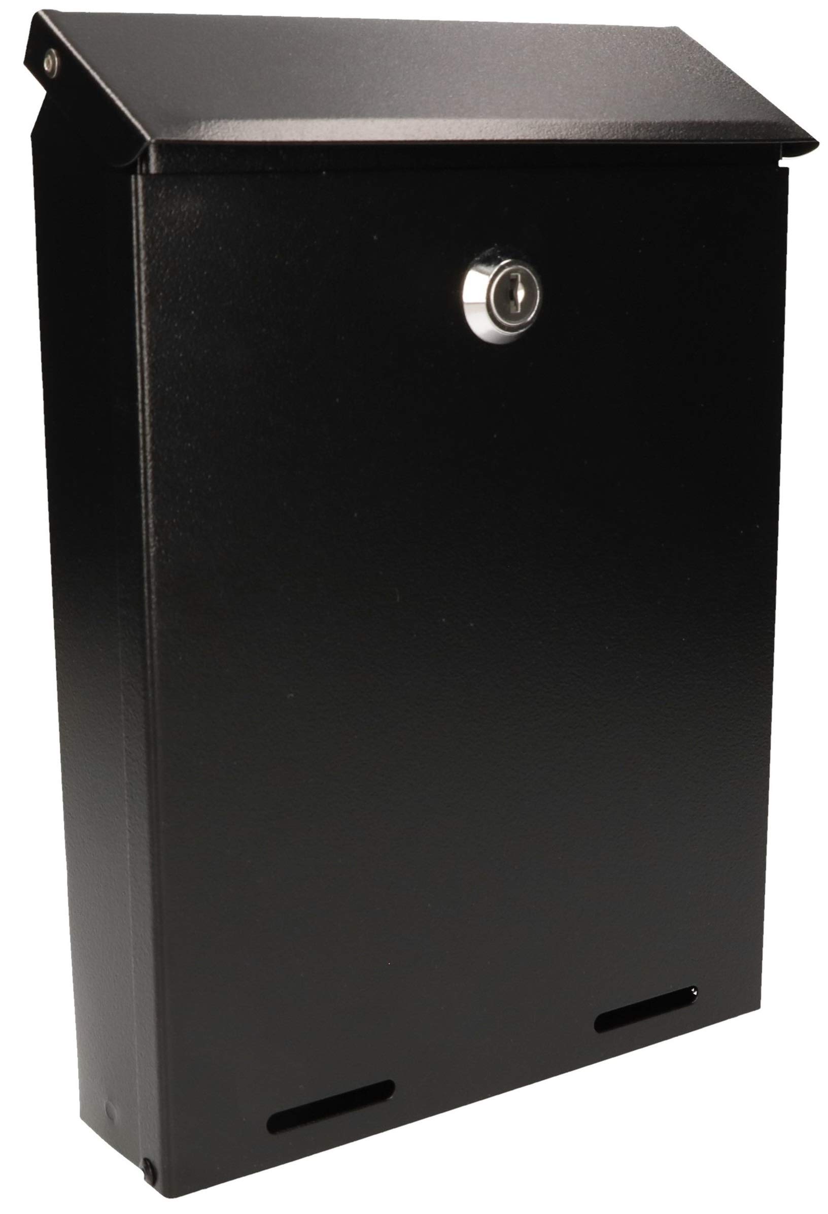 KOTARBAU® Buzón Exterior de Acero galvanizado, Buzón Negro 260 x 180 x 55 mm, Buzón de Pared, Buzón con 2 Llaves, Formato C-5, Buzón Correos Exterior, Buzon metálico