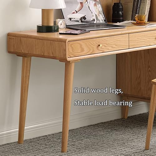 Miniatura 8 de Escritorio de oficina moderno de madera maciza con cajón escritorio multifunción 3 en 1 con gabinete y estantería fácil de montar color  escritorio