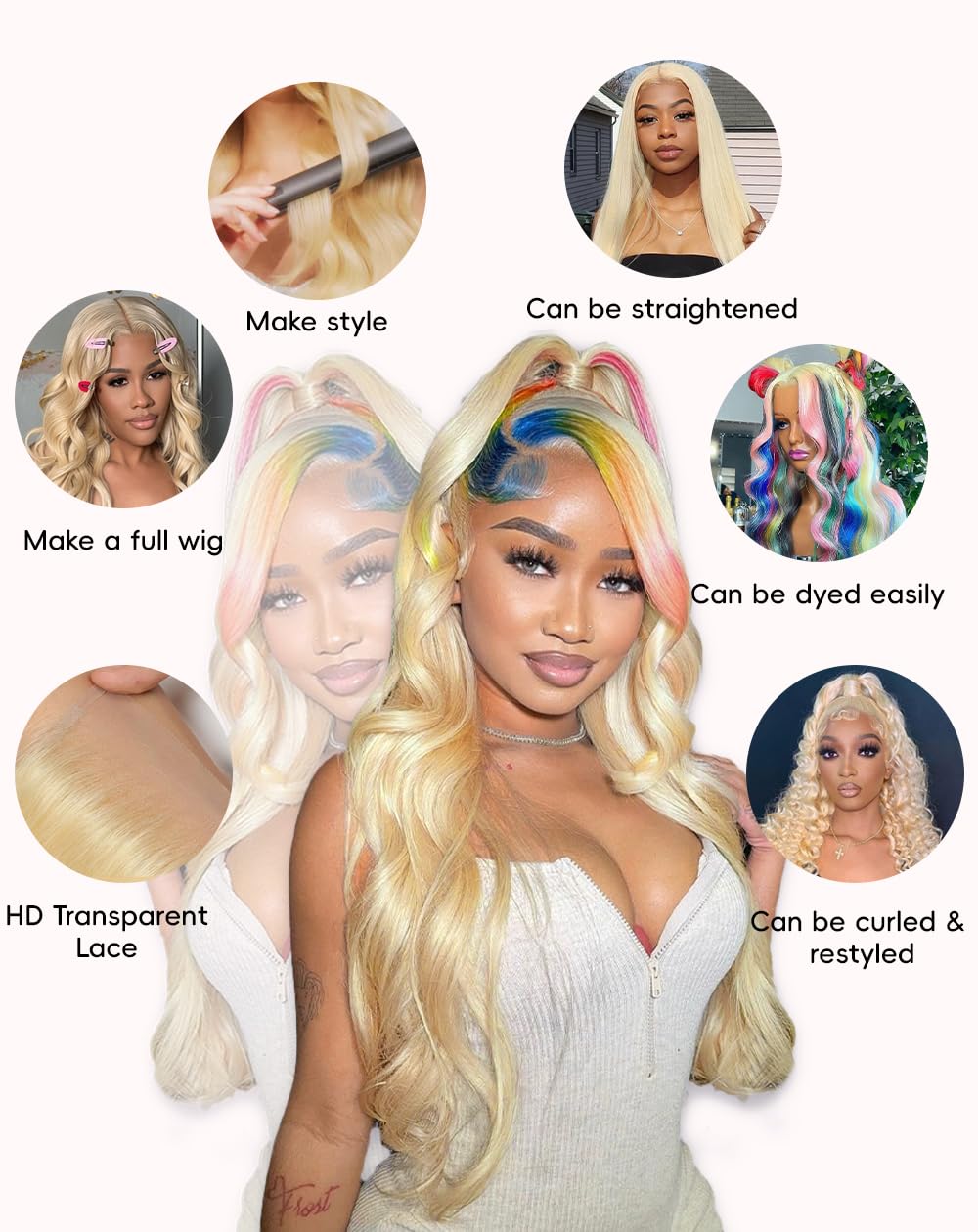 613 Lace Front Wig Human Hair 13x6 Body Wave Lace Front Wigs 200 Density Keep Texture Silky Soft After Multiple Washes 12A blonde wig human hair Triple Lifespan 3X 613 HD Frontal Wigs 24 Inch