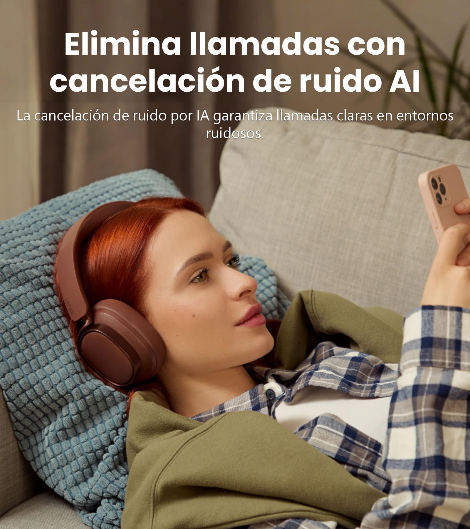 Edifier ES850NB Auriculares Inalámbricos con Cancelación de Ruido, LDAC, Audio Alta Resolución, Bluetooth 5.4, Multipunto, Control Táctil, hasta 92H Reproducción - marrón