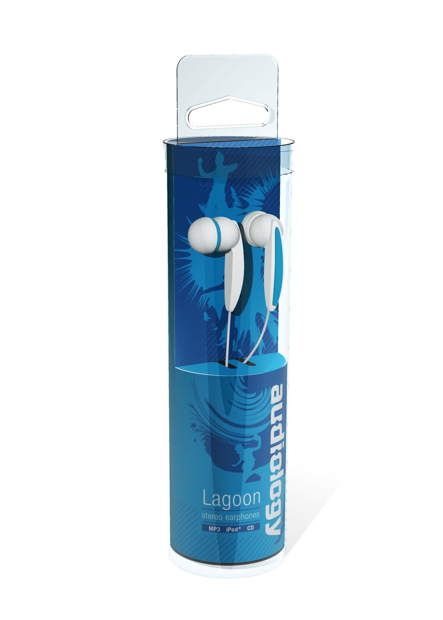 Audiology AU-154-BU in-Ear Stereo Earphones for MP3 Players, iPods and iPhones, Blue