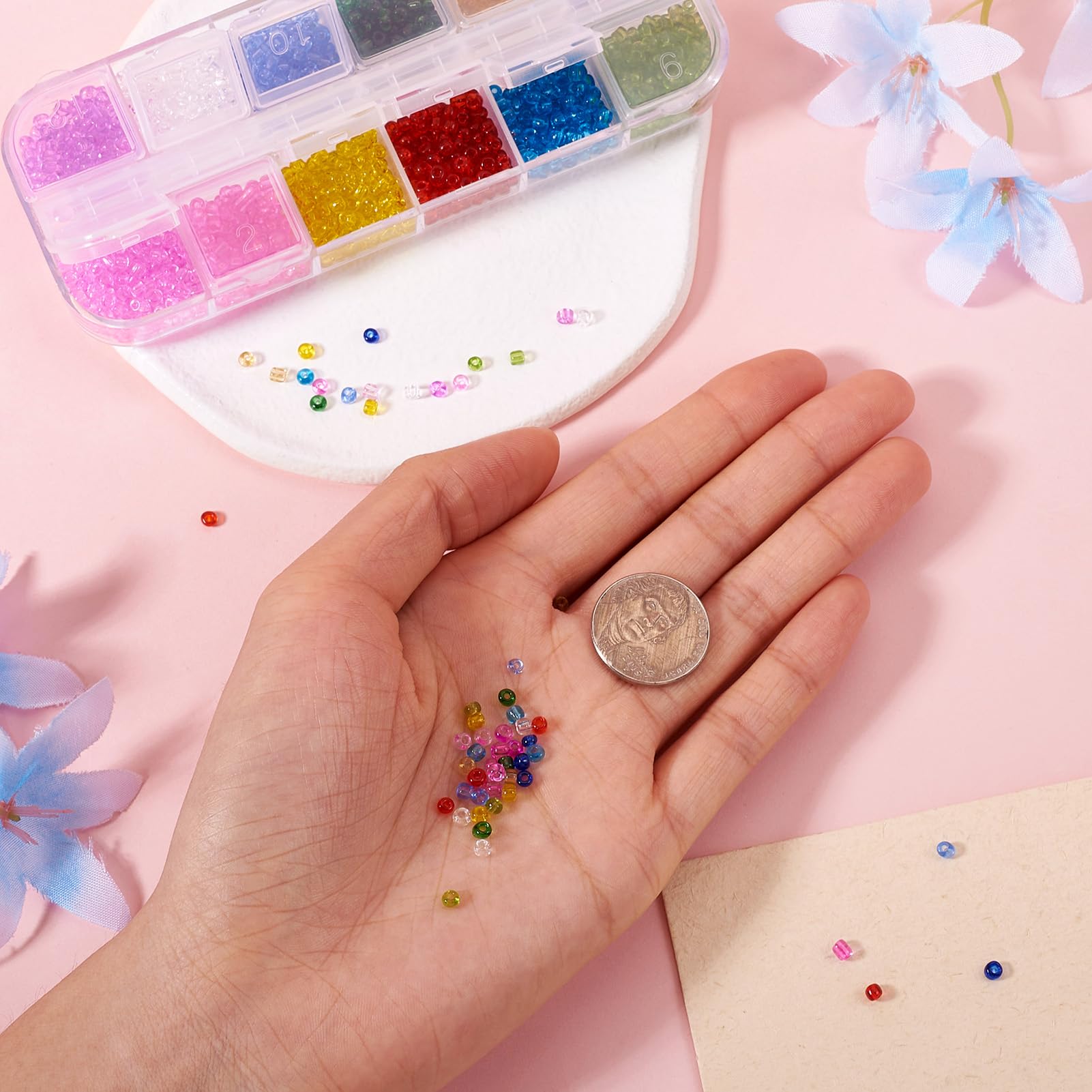 648 Pezzi 8 Mm Perline Di Vetro Blu 24 Perle Di Vetro Blu Mare Rotonde Perline - Foto 7