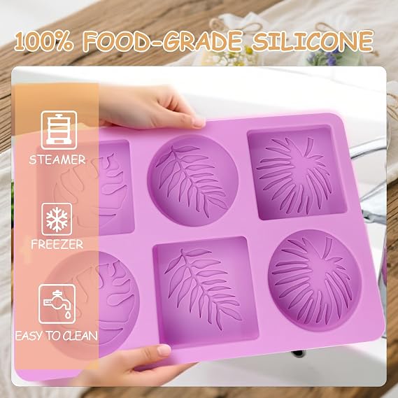 Soap Making Kit with 3 Silicone Molds, 48 Bags, 48 Gift Tags, 65ft Jute Twine Craft Set for Handmade Soaps Beginner & Professional