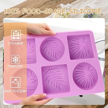 Soap Making Kit with 3 Silicone Molds, 48 Bags, 48 Gift Tags, 65ft Jute Twine Craft Set for Handmade Soaps Beginner & Professional