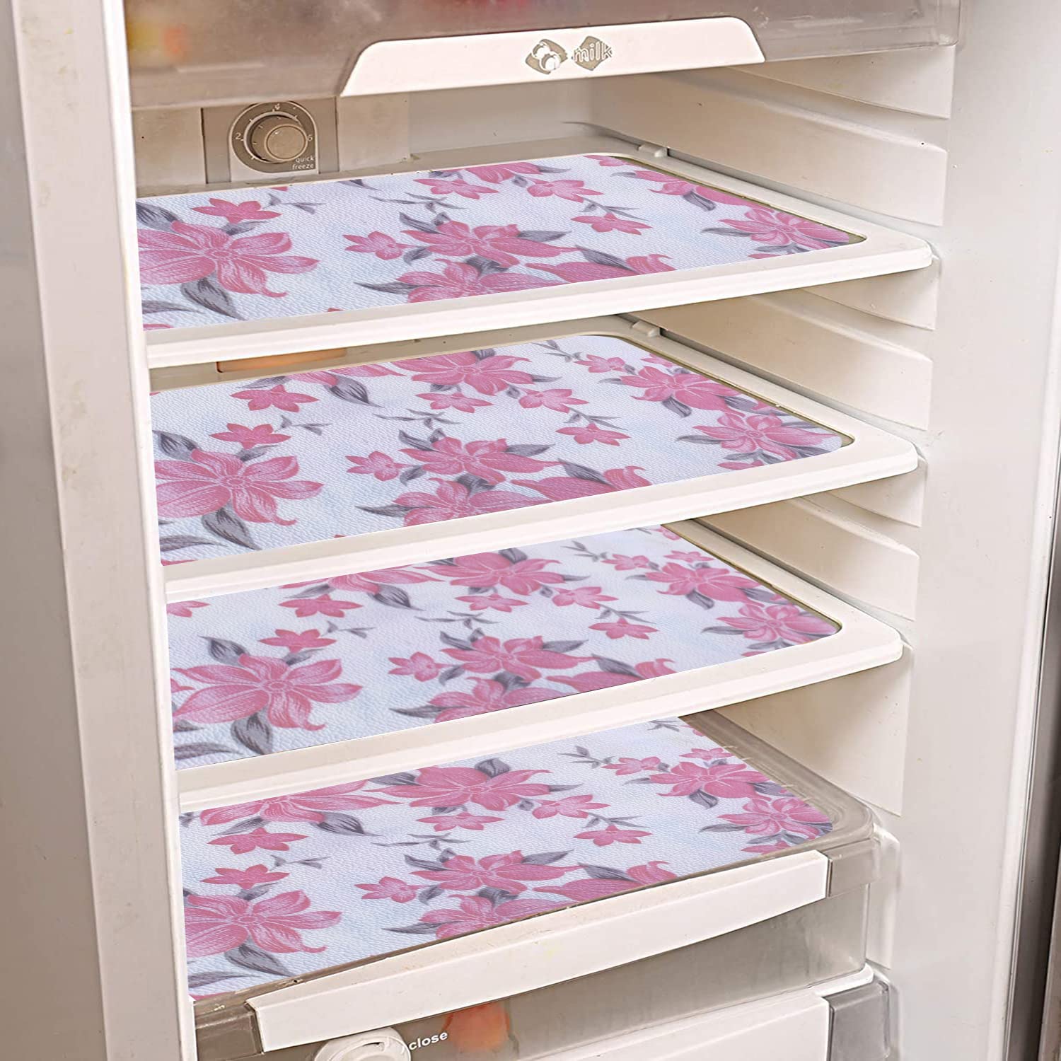 Kuber Industries Fridge Mats - Floral Design -2
