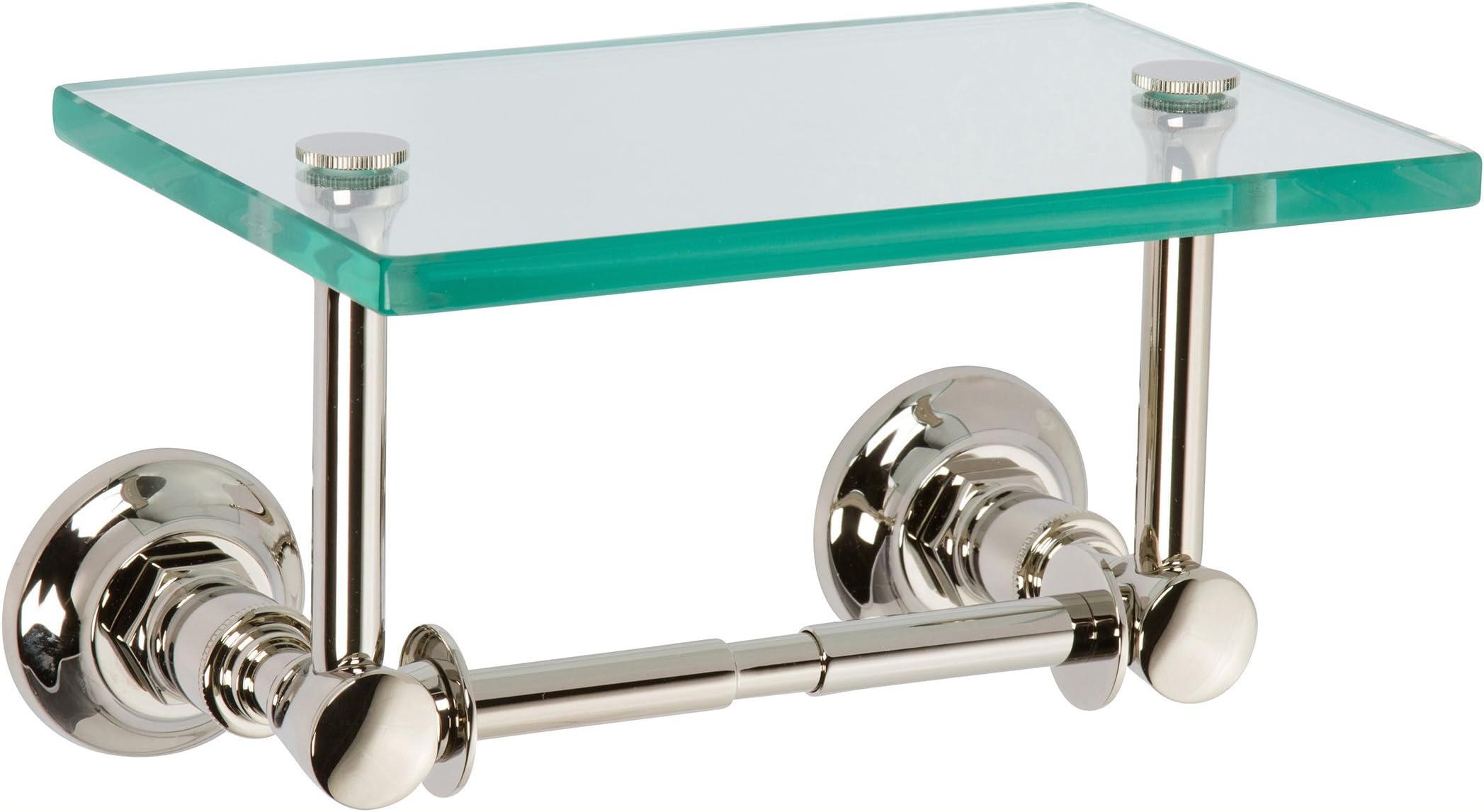 DELTA Pivotal Toilet Paper Holder With Shelf, Polished Nickel, Bathroom Accessories, 79956PN