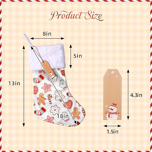 Miniatura 5 de Medias de Navidad Personalizadas - Paquete de 3 con Puño de Felpa Suave, 18-20 Pulgadas Grande, Decoración Navideña Personalizada para Familia