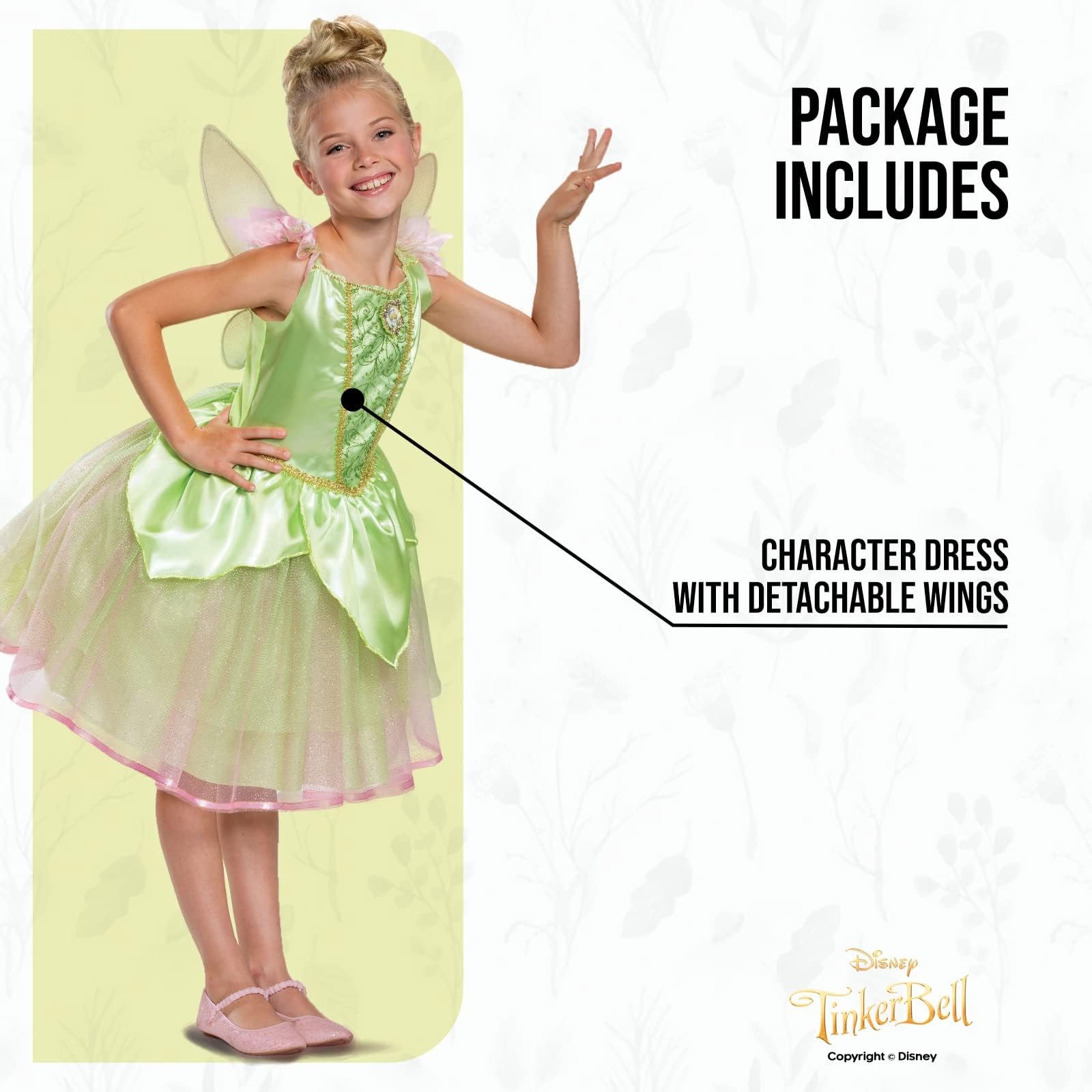 Disney Costume Trilly Deluxe Bambina, Vestito Ufficiale Disney Bambine Disponibile Taglia XS, S, M