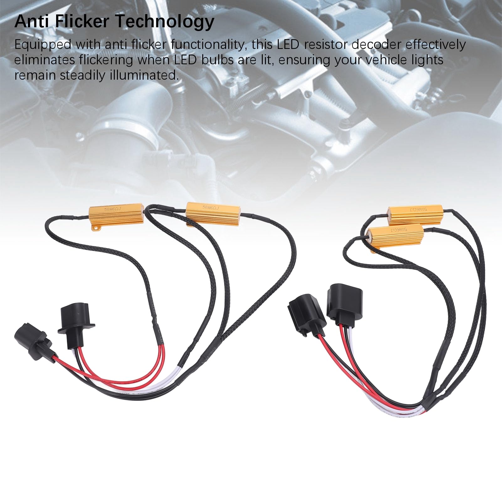 KKPLZZ 2PCS 50W LED-Lastwiderstand 6 Ohm Anti-Flackern Plug-and-Play-LED-Lampen-Decoder für Blinker-Tagfahrlicht