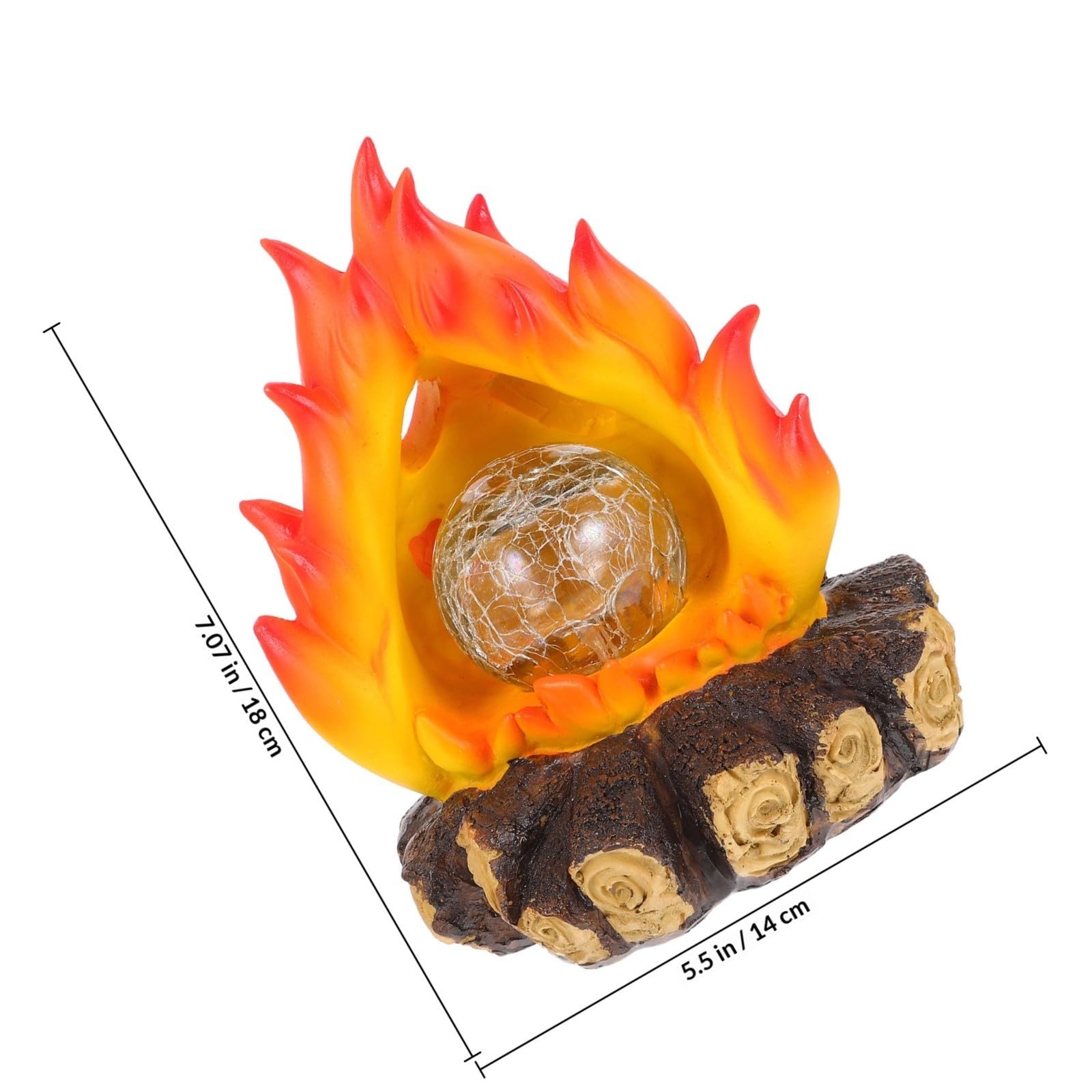 BESPORTBLE Lampada Solare Effetto Fuoco Finto in Resina Resistente alle Intemperie per Decorazione Casa e Feste di Halloween e Natale Luce Notturna LED Realistica
