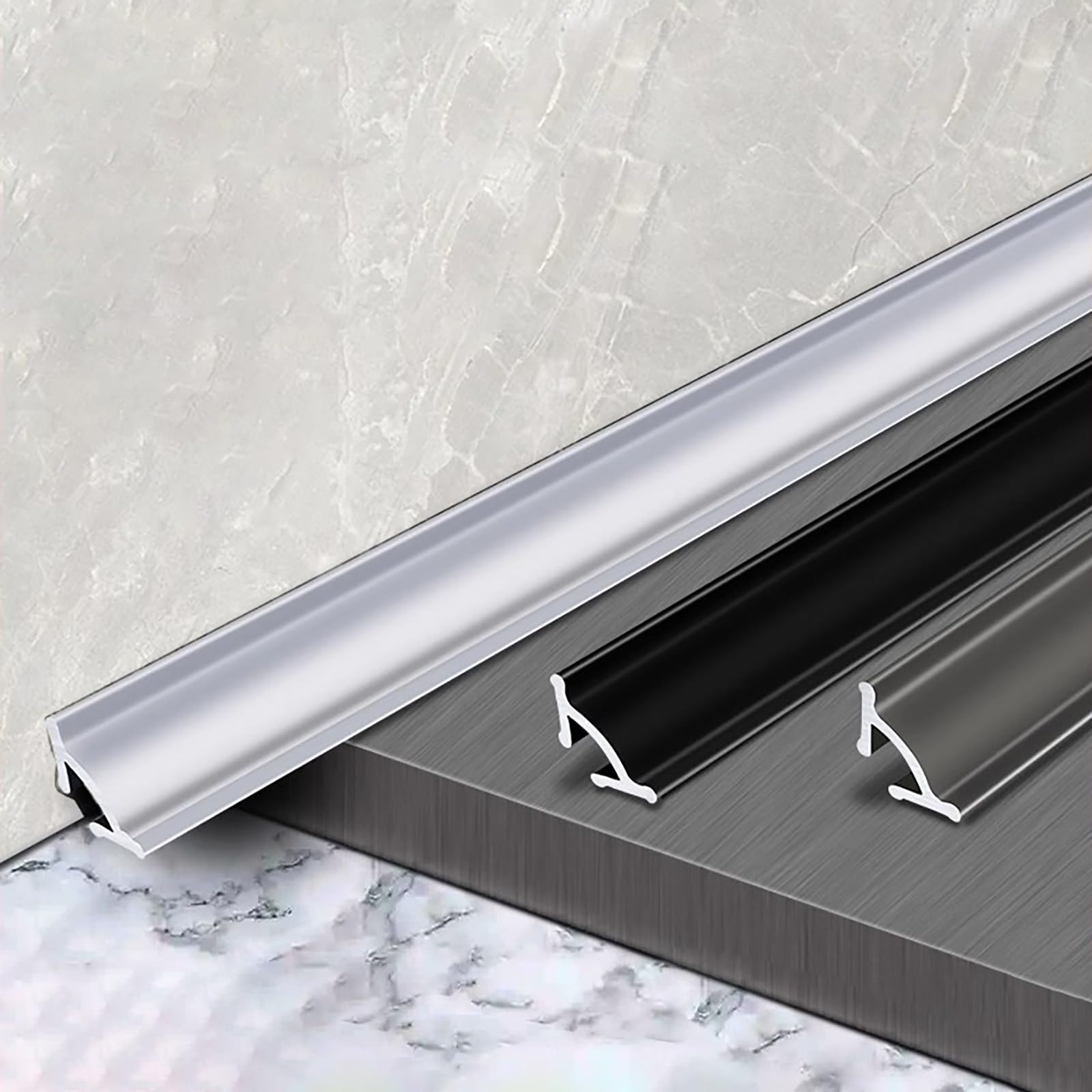 Raouoae 135cm Aluminium Alloy Kitchen Worktop End Strip - 2 Pack Wall End Strip With Channel | Perfect For Clean Transitions & Seamless Finish In Home Renovation(Weiß,Breite: 2.3 cm)