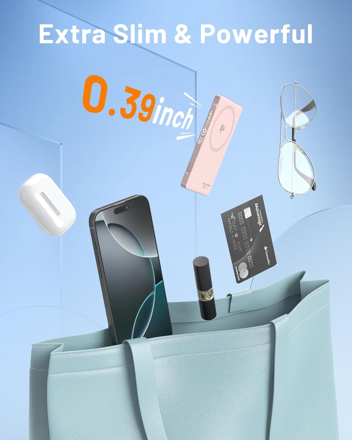 Selore&S-Global Fast Charging Power Bank 18400mAh 65W Max with Built-in USB-C & Lightning Cables and 5000mAh 0.39" Ultra Slim Qi2 Certified MagSafe Battery Pack