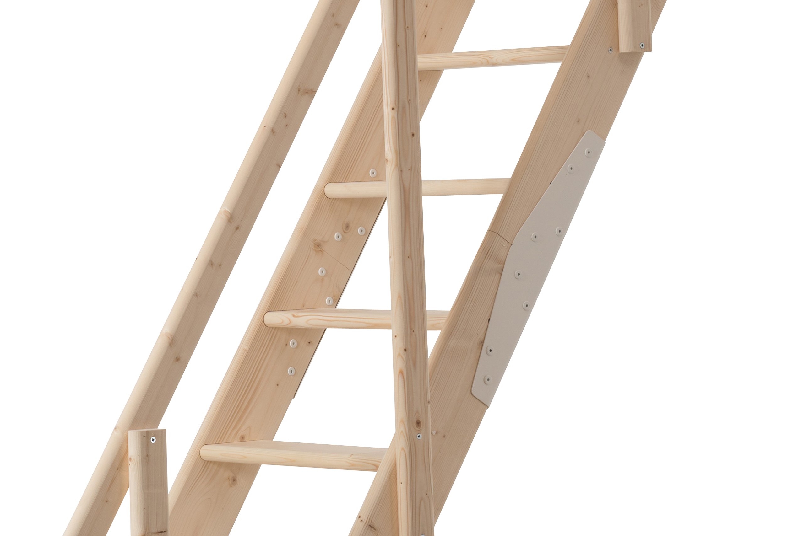 DOLLE Raumspartreppe massive Fichte Höhe 283,5 cm inkl. Geländer zweigeteilter Wange