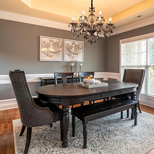 Miniatura 2 de Lámpara de araña moderna de cristal, 12 luces, lámpara de techo gris ahumado, lámpara de techo colgante para comedor, sala de estar, dormitorio (12